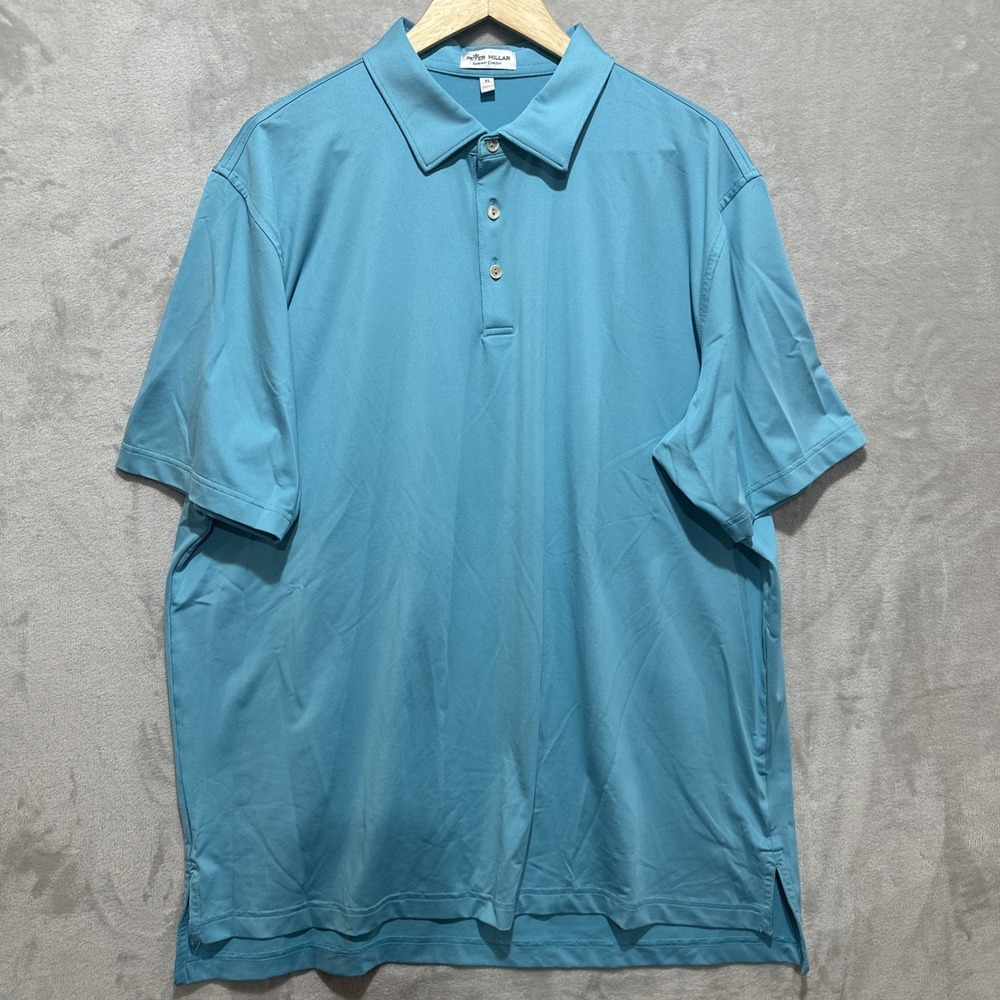Peter Millar Summer Comfort Polo Shirt Men's Size XL Blue Short Sleeve Collared